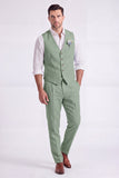 Light Khaki 2 Piece V-Neck Single Breasted Men Formal Suits