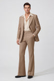 Black Single Breasted Peak Lapel Long Sleeves Men's Suits