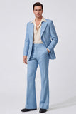 Black Single Breasted Peak Lapel Long Sleeves Men's Suits