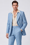 Black Single Breasted Peak Lapel Long Sleeves Men's Suits