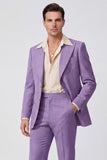 Black Single Breasted Peak Lapel Long Sleeves Men's Suits