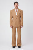 Black 2 Piece Peak Lapel One Button Men's Suits