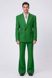 Black 2 Piece Peak Lapel One Button Men's Suits