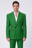 Black 2 Piece Peak Lapel One Button Men's Suits