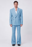 Black 2 Piece Peak Lapel One Button Men's Suits