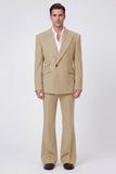 Black 2 Piece Peak Lapel One Button Men's Suits