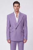 Black 2 Piece Peak Lapel One Button Men's Suits