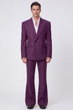 Black 2 Piece Peak Lapel One Button Men's Suits