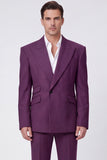 Black 2 Piece Peak Lapel One Button Men's Suits
