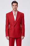Black 2 Piece Peak Lapel One Button Men's Suits