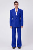 Black 2 Piece Peak Lapel One Button Men's Suits