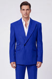 Black 2 Piece Peak Lapel One Button Men's Suits