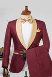 2 Piece Champagne Jacquard Shawl Lapel Men's Suits
