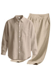 Light Blue 2 Piece Lapel Men's Set