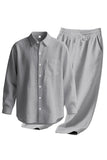 Light Blue 2 Piece Lapel Men's Set