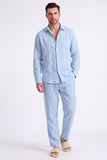 Light Blue 2 Piece Lapel Men's Set