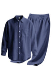 Light Blue 2 Piece Lapel Men's Set