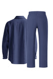 Light Blue 2 Piece Lapel Men's Set