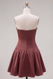 Mint Strapless Pearls A-Line Homecoming Dress with Bow