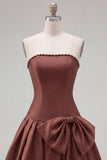 Mint Strapless Pearls A-Line Homecoming Dress with Bow