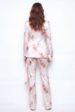 2 Piece Peak Lapel White Red Flower Double Breasted Floral Women Suits