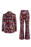 Sparkly Black Peak Lapel Sequins Women Suits with Flare Sleeves