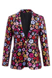 Sparkly Black Peak Lapel Sequins Women Suits with Flare Sleeves