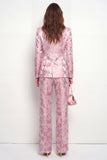 2 Piece Peak Lapel Pink Fuchsia Flower One Button Women Suits
