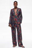 Dark Green 2 Piece One Button Floral Women Suits