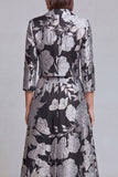2 Piece Sage Green Floral Notched Lapel Women's Skirt Suits with Pockets
