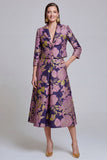 2 Piece Sage Green Floral Notched Lapel Women's Skirt Suits with Pockets