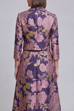 2 Piece Sage Green Floral Notched Lapel Women's Skirt Suits with Pockets