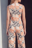 Ivory Floral Double Breasted 2 Piece Women Suits with Pockets