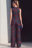 Ivory Floral Double Breasted 2 Piece Women Suits with Pockets