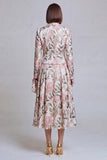Grey Blue Flower 2 Piece Peak Lapel Women's Skirt Suits with Pockets