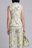 Ivory Floral 2 Piece Peak Lapel Jacquard Women's Suits