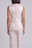 Black Floral Shawl Lapel 2 Piece Double Breasted Women's Suits with Pockets