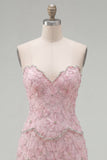 Sweetheart Pink Bodycon Homecoming Dress with Beading