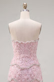 Sweetheart Pink Bodycon Homecoming Dress with Beading