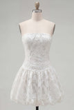 Sweetheart A-Line White Mini Graduation Dress
