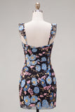 Yellow Bodycon Mini Sequin Party Dress