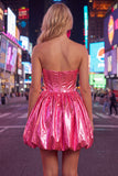 Metallic Green Sweetheart A-Line Ruched Mini Cocktail Dress