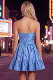 Strapless Dark Green A-Line Short Cocktail Dress with Bow