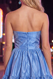 Strapless Dark Green A-Line Short Cocktail Dress with Bow