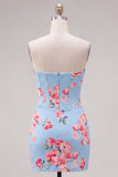 Sweetheart Yellow Corset Beaded Floral Tight Cocktail Dress