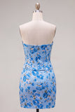 Sweetheart Yellow Corset Beaded Floral Tight Cocktail Dress