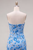 Sweetheart Yellow Corset Beaded Floral Tight Cocktail Dress