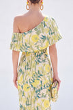 Pink One Shoulder Mermaid Long Floral Mother Of the Bride Dress