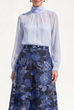 A-Line Purple 2 Piece Midi Chiffon Mother Of the Bride Dress with Long Sleeves