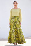 White Blue A-Line Bateau Neck 2 Piece Long Floral Mother Of the Bride Dress